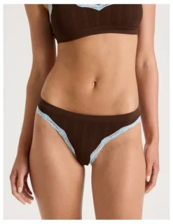 Chloe & Lola Lola Seamless Pointelle Bikini in Brown