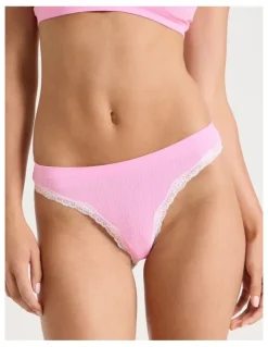 Chloe & Lola Lola Seamless Pointelle Bikini in Pink