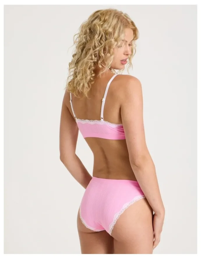 Chloe & Lola Lola Seamless Pointelle Bikini in Pink
