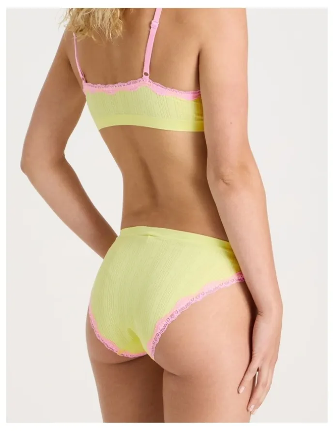 Chloe & Lola Lola Seamless Pointelle Bikini in Yellow