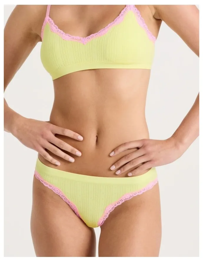 Chloe & Lola Lola Seamless Pointelle Bikini in Yellow
