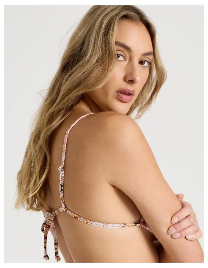 Chloe & Lola Milly Bikini Top in Painted Patchwork Print