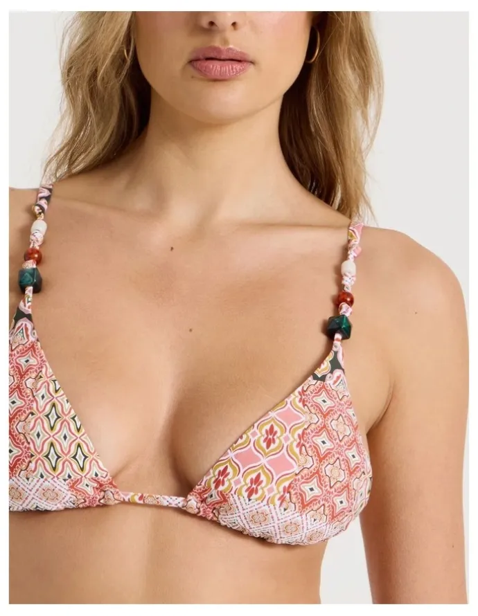 Chloe & Lola Milly Bikini Top in Painted Patchwork Print
