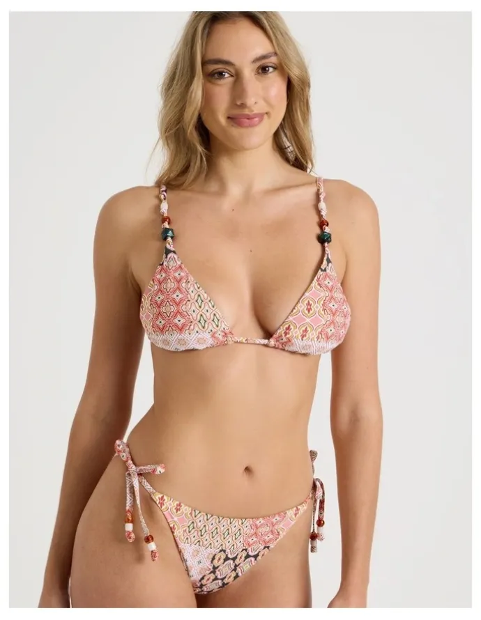 Chloe & Lola Milly Bikini Top in Painted Patchwork Print