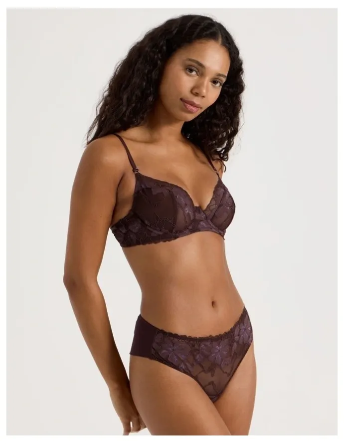 Chloe & Lola Nighttime Underwire Balconette Bra in Dark Mauve