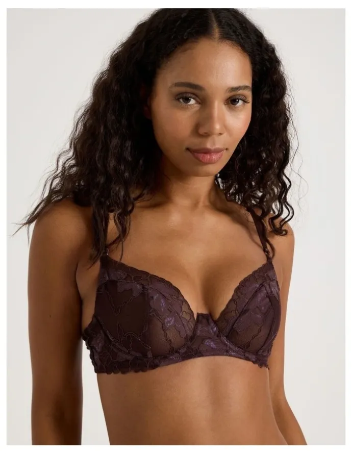 Chloe & Lola Nighttime Underwire Balconette Bra in Dark Mauve