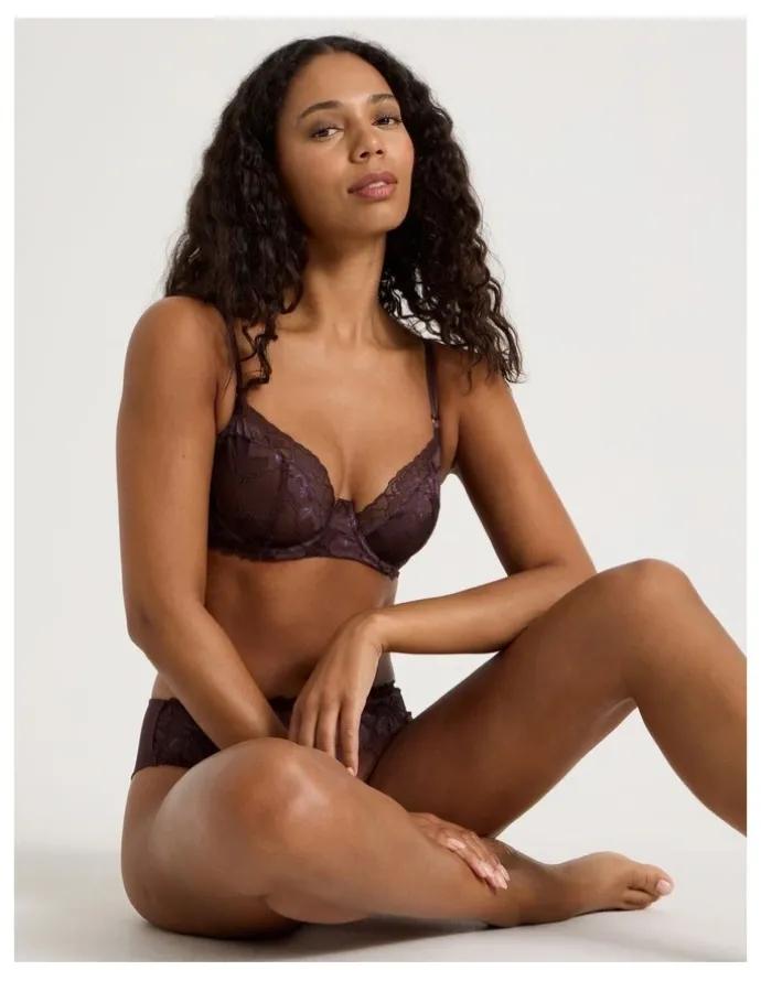 Chloe & Lola Nighttime Underwire Balconette Bra in Dark Mauve