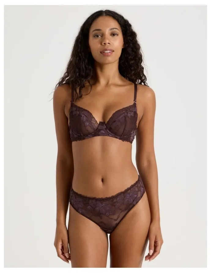 Chloe & Lola Nighttime Underwire Balconette Bra in Dark Mauve