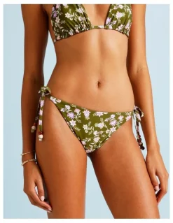 Chloe & Lola Olive Garden Karina Reversible Tie Up Bikini Bottom in Olive Garden Print