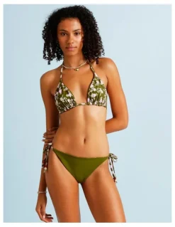 Chloe & Lola Olive Garden Karina Reversible Tie Up Bikini Bottom in Olive Garden Print