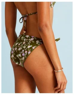 Chloe & Lola Olive Garden Karina Reversible Tie Up Bikini Bottom in Olive Garden Print