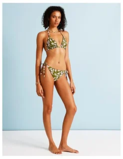 Chloe & Lola Olive Garden Karina Reversible Tie Up Bikini Bottom in Olive Garden Print