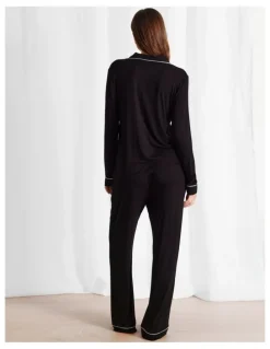 Chloe & Lola Pure Comfort Long PJ Set in Black