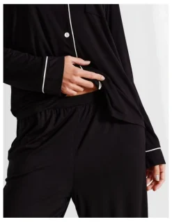 Chloe & Lola Pure Comfort Long PJ Set in Black