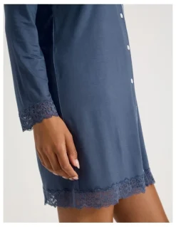 Chloe & Lola Pure Comfort Lace Nightshirt in Indigo