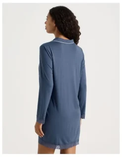 Chloe & Lola Pure Comfort Lace Nightshirt in Indigo