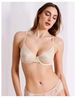 Chloe & Lola Pure Comfort Contour Lace Wing T-Shirt Bra in Beige