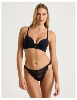 Chloe & Lola Pure Comfort Wirefree Push Up Bra in Black