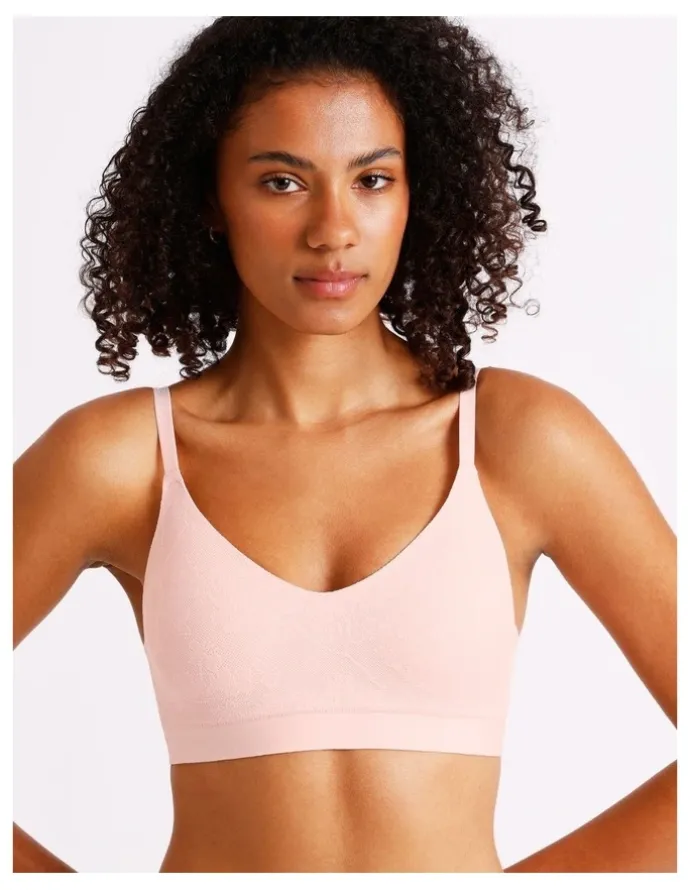 Chloe & Lola Pure Comfort Luxe Bonded Lace Bra in Pink