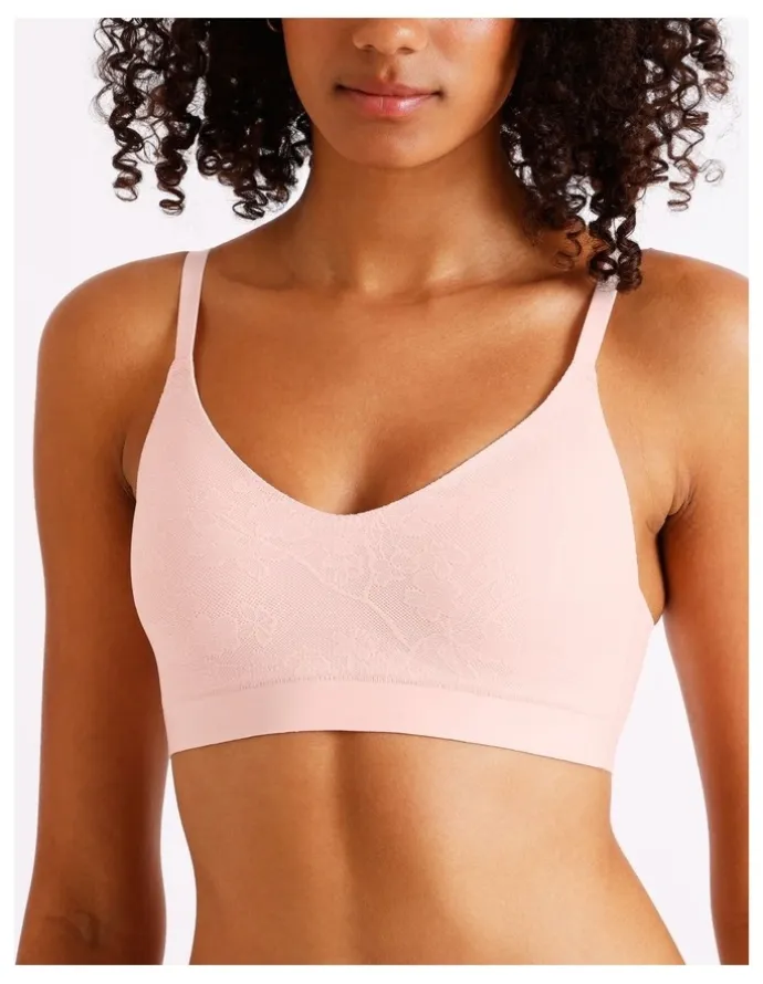 Chloe & Lola Pure Comfort Luxe Bonded Lace Bra in Pink