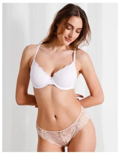 Chloe & Lola Pure Comfort Lace Plunge Bra in White