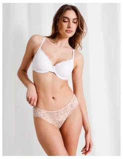 Chloe & Lola Pure Comfort Lace Plunge Bra in White
