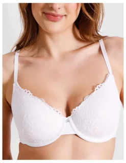 Chloe & Lola Pure Comfort Lace Plunge Bra in White