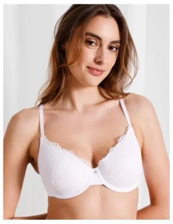 Chloe & Lola Pure Comfort Lace Plunge Bra in White