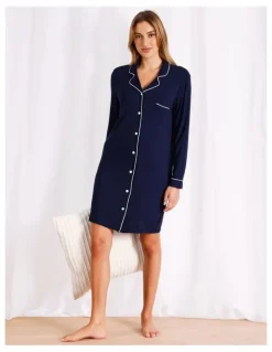 Chloe & Lola Pure Comfort Bamboo Nightshirt in Navy