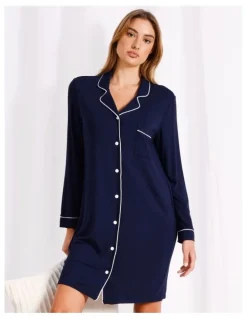 Chloe & Lola Pure Comfort Bamboo Nightshirt in Navy
