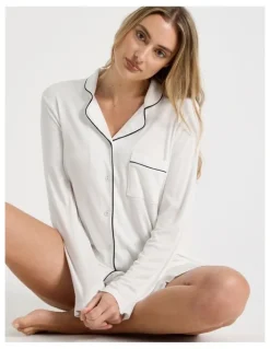 Chloe & Lola Pure Comfort Rib Nightshirt in Ivory