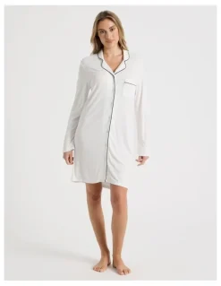 Chloe & Lola Pure Comfort Rib Nightshirt in Ivory