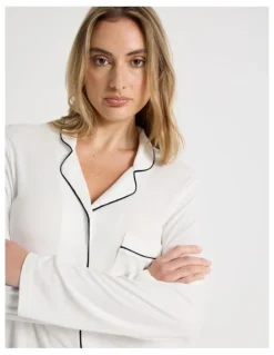 Chloe & Lola Pure Comfort Rib Nightshirt in Ivory