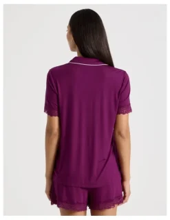 Chloe & Lola Pure Comfort Lace PJ Set in Berry