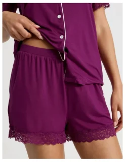 Chloe & Lola Pure Comfort Lace PJ Set in Berry