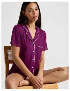 Chloe & Lola Pure Comfort Lace PJ Set in Berry