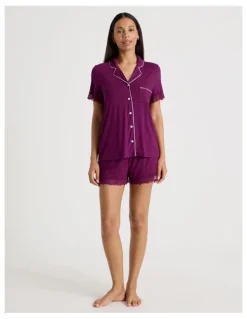 Chloe & Lola Pure Comfort Lace PJ Set in Berry