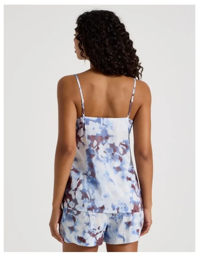 Chloe & Lola Serene Woven Pintuck Cami Boxer Set in Blur Floral Print