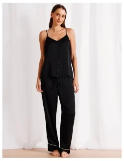 Chloe & Lola Signature Satin Cami Pant Set in Black