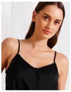 Chloe & Lola Signature Satin Cami Pant Set in Black