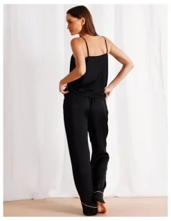 Chloe & Lola Signature Satin Cami Pant Set in Black
