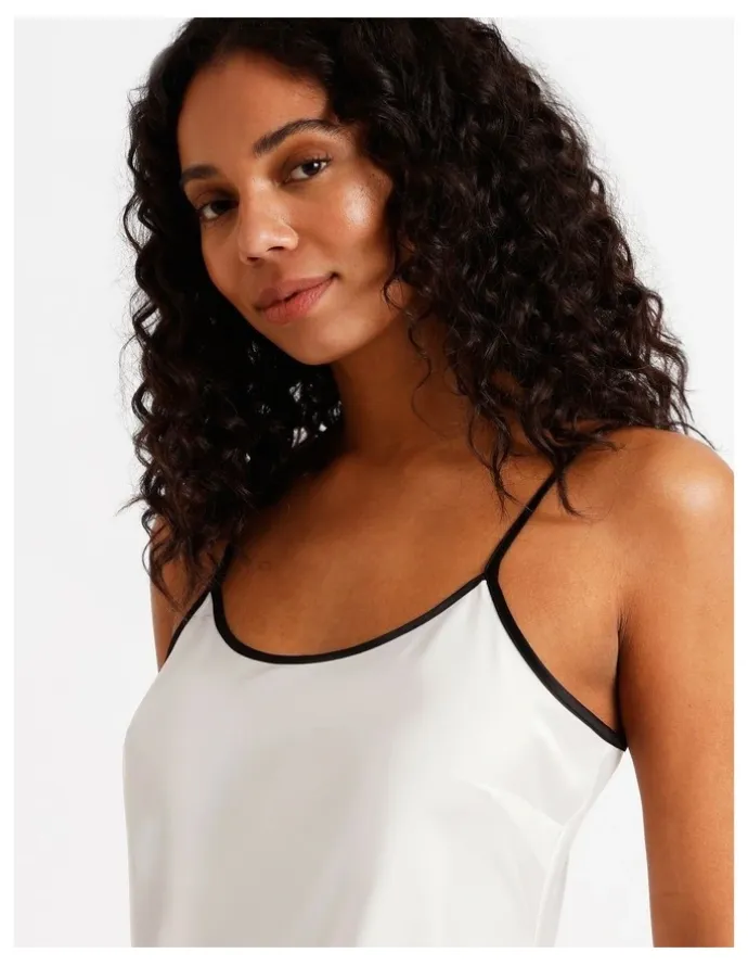 Chloe & Lola Signature Satin Binding Chemise in Ivory