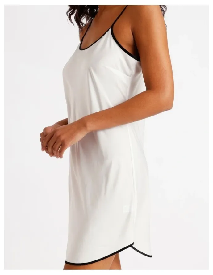 Chloe & Lola Signature Satin Binding Chemise in Ivory