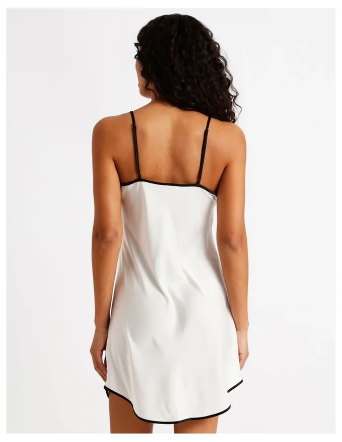 Chloe & Lola Signature Satin Binding Chemise in Ivory