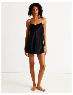 Chloe & Lola Silk Chemise in Black