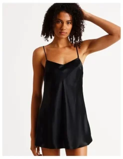Chloe & Lola Silk Chemise in Black