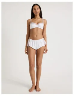 Chloe & Lola The Vow Satin & Lace Short in White