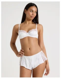 Chloe & Lola The Vow Satin & Lace Short in White