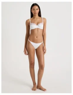 Chloe & Lola The Vow Satin & Lace Balconette Bra in White