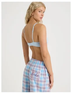 Chloe & Lola Lola Flannelette Boyfriend Pant in Blue & Red Check Print